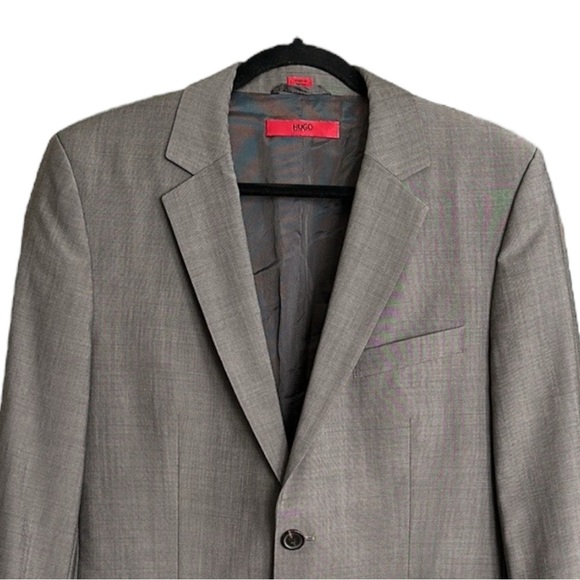 HUGO BOSS Aamon Hago Sport Coat Blazer Jacket Gray Wool Mohair Career, Size 36S - Picture 2 of 13